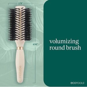 EcoTools Volumizing Round Hairbrush, Achieve Full Blow Out, Heat Resistant -NEW